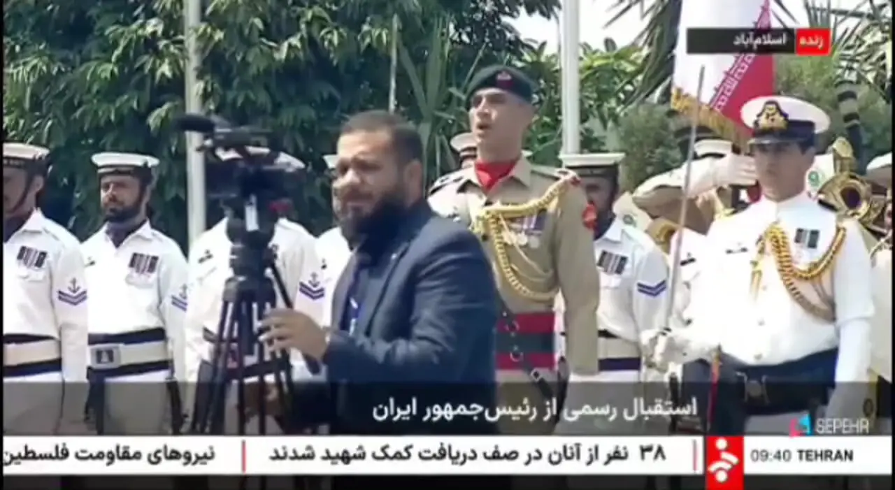 صداهای عجیب سرباز پاکستانی در مراسم استقبال از پزشکیان