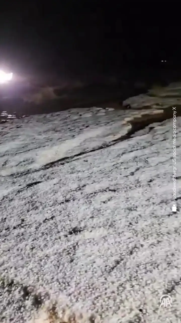 بارش تگرگ شدید در عربستان