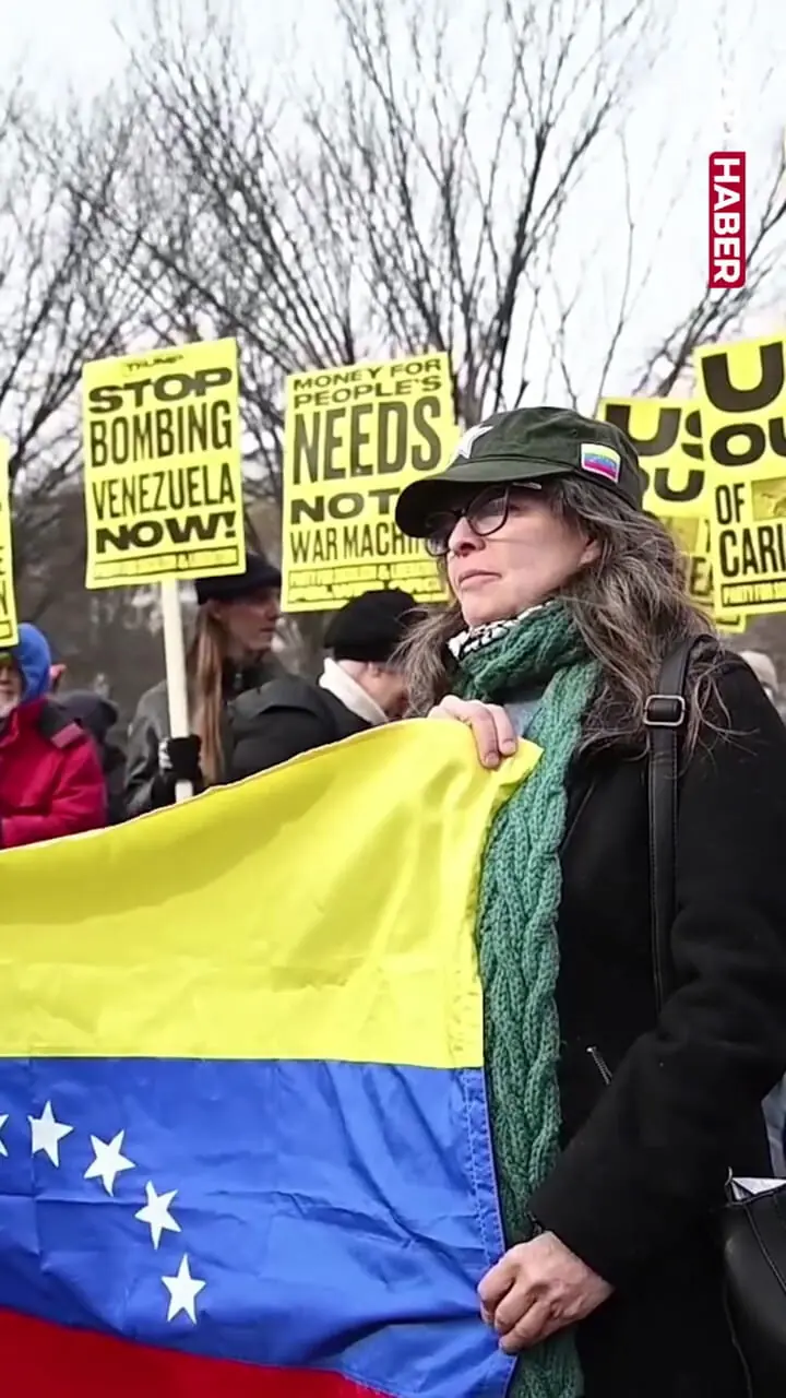 تجمع حامیان ونزوئلا مقابل کاخ سفید