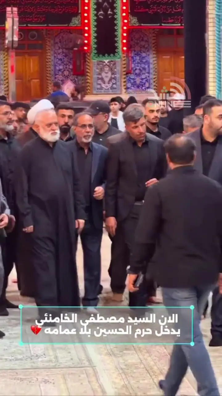 فرزند ارشد رهبر شهید ایران وارد حرم امام حسین (ع) شد